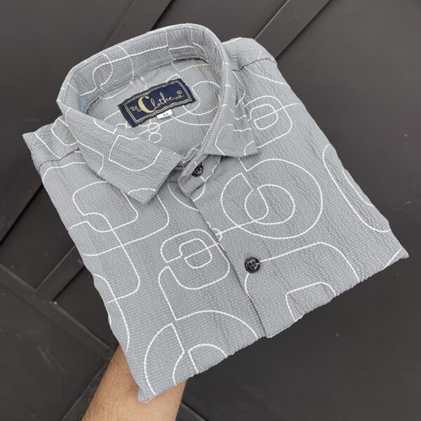 ABSTRACT PRINT BOXY GREY  SHIRT